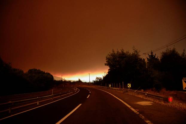 Wildfire burns in Chile