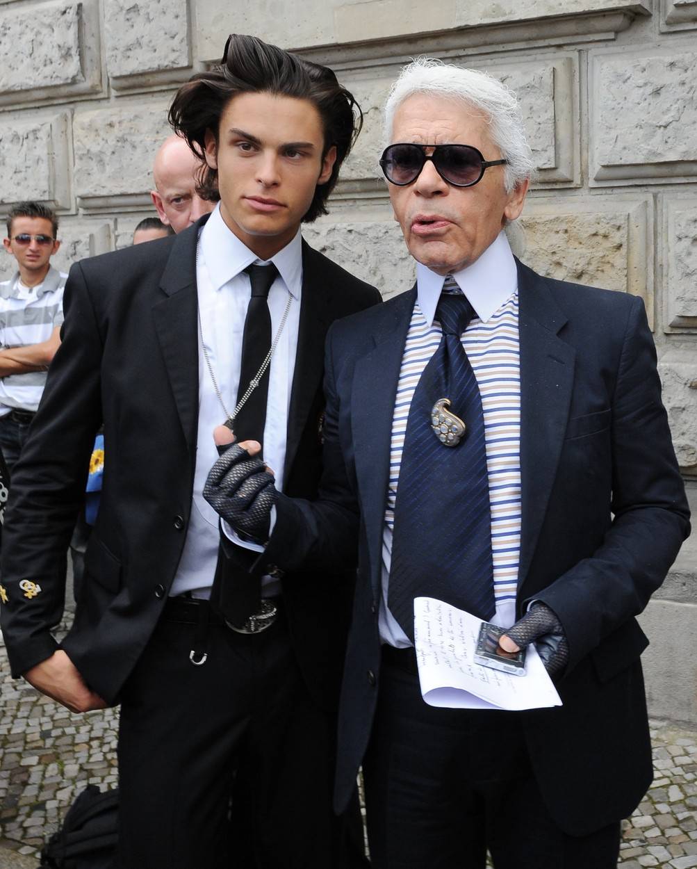 Lagerfeld and his new model Giabiconi