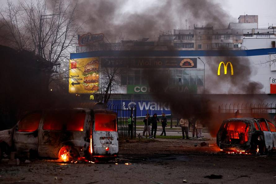 Aftermath of a Russian missile and drone attack, in Kyiv