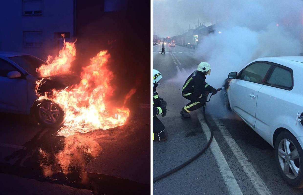 FOTO Vatrogasci u akciji: Usred vožnje u Osijeku planuo auto