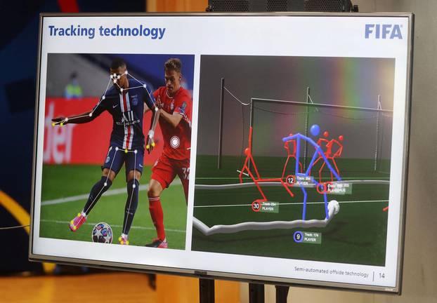 Club World Cup - A media event with Pierluigi Collina and Sebastian Runge to demonstrate semi-automated offside lines being used