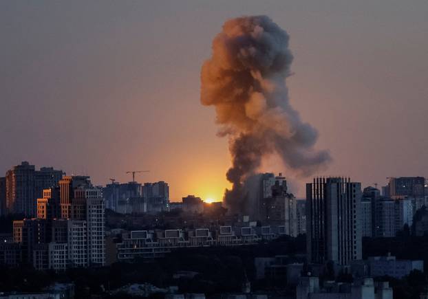 Russian drone and missile strike in Kyiv