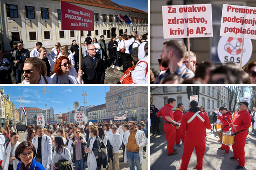 UŽIVO Veliki prosvjed liječnika u Zagrebu: Premijeru Plenkoviću, spasite hrvatsko zdravstvo!