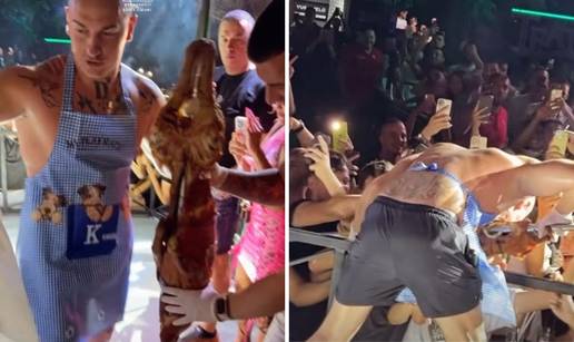 Meso i mast padali po publici. Kontroverzni reper iz Srbije na nastup donio pečeno janje...