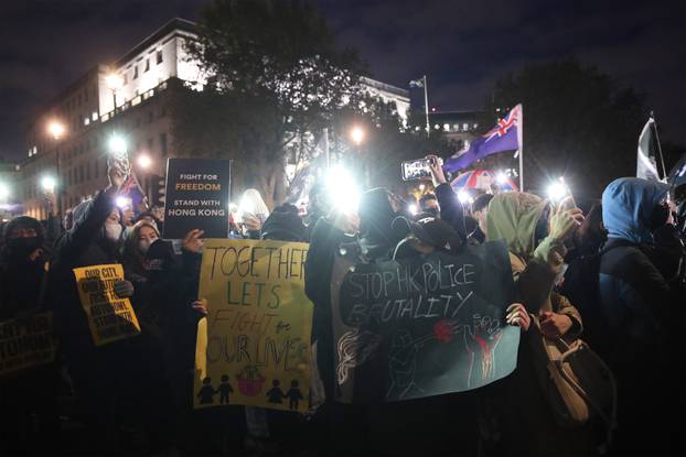 Hong Kong Democracy Protest Trafalgar Square London