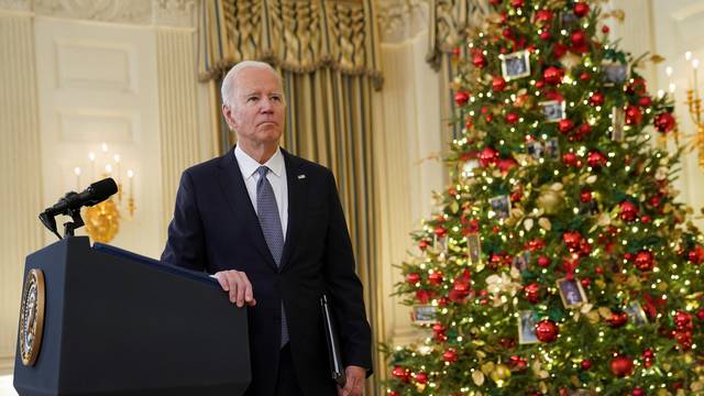 U.S. President Biden delivers remarks on the November jobs report at the White House in Washington