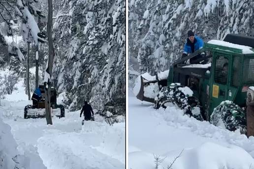 FOTO Zagrep&ccaron;ane upozorili da ne idu na Sljeme, vra&cacute;aju djecu. Kod Korenice se vra&cacute;a struja!