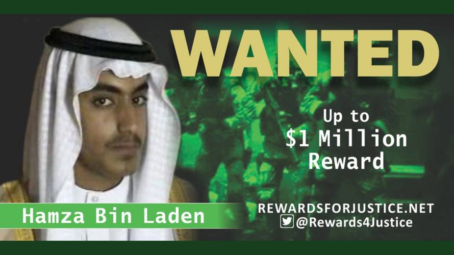 Reward notice for Hamza bin Laden