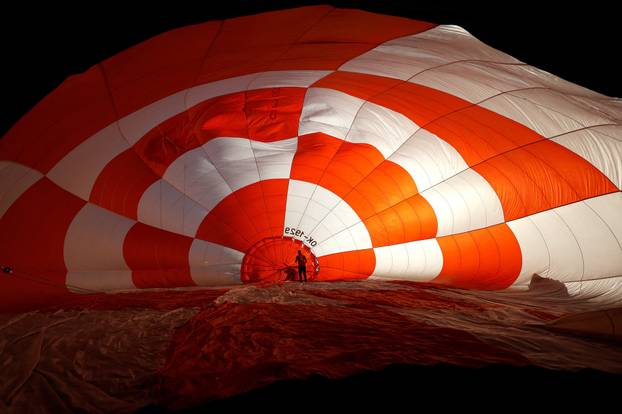 Hot air balloon fiesta above Hradec Kralove city