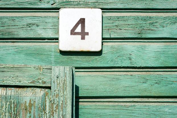 Number 4 on a wall