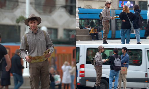 U kostimu Indiane Jonesa prolaznike na zagrebačkom trgu pitao gdje je klitoris