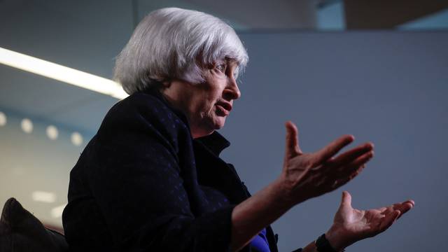 U.S. Treasury Secretary Janet Yellen attends an interview with Reuters in Washington