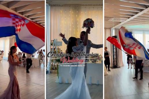 VIDEO Svadba u Dalmaciji je odu&scaron;evila dru&scaron;tvene mre&zcaron;e: 'Dvije zastave i puno ljubavi...'