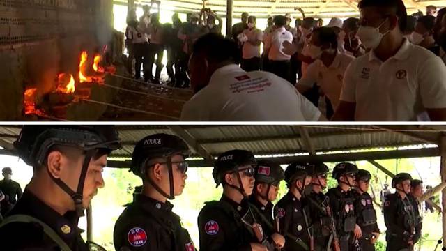 VIDEO Čuvajte se dima! Vlasti u Kambodži spalile više od 4 tone heroina, kokaina i marihuane...
