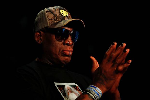 FILE PHOTO: Former NBA player Dennis Rodman poses for a portrait in Los Angeles