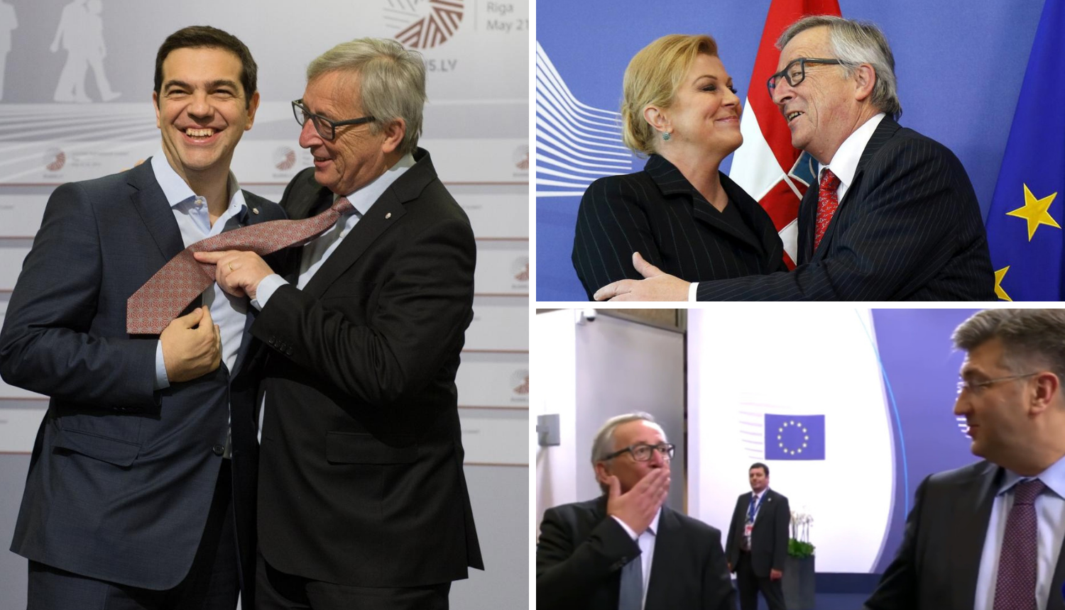 Osebujni Juncker: Grli, ljubi i štipa kolege, tetura, posrće...