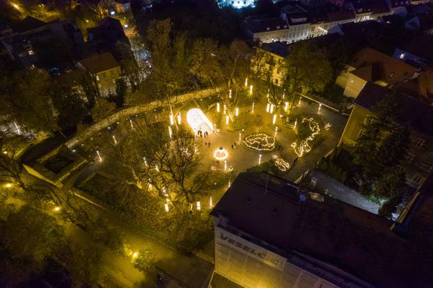 Pogled iz zraka na Advent u Zagrebu
