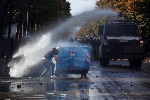 Anti-government protest by students in Tirana
