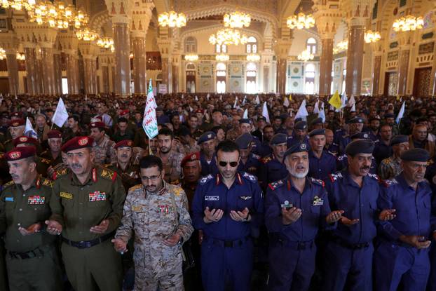 Yemen's Houthis hold a ceremony commemorating the late Hezbollah leaders Nasrallah and Safieddine in Sanaa