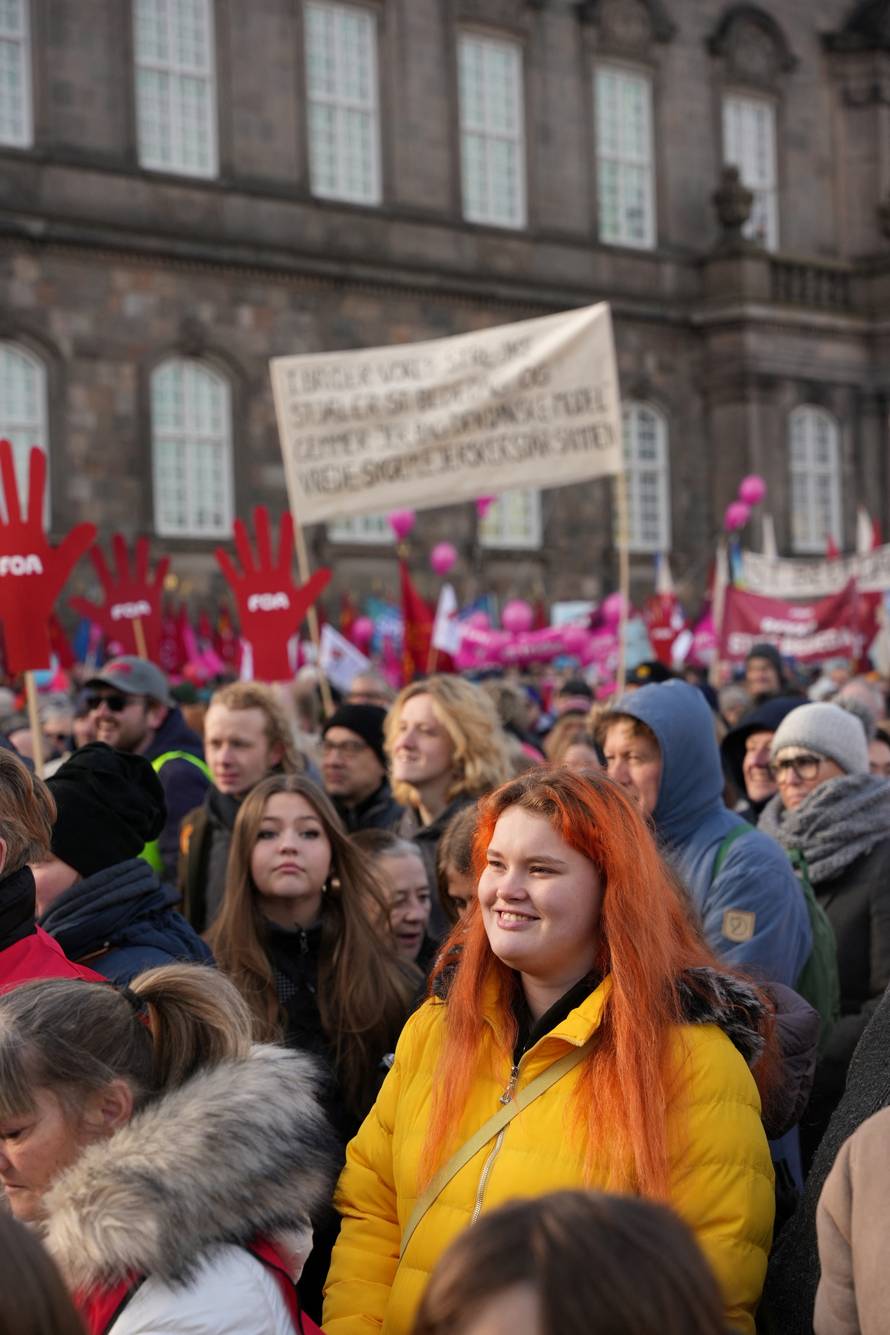 Protest in front of the Danish Parliament in Copenhagen