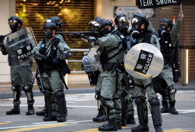 Protesters march for human rights in Hong Kong