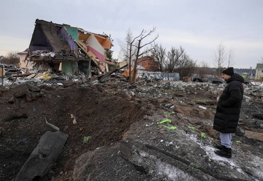 Russian missile and drone strike in Kyiv region