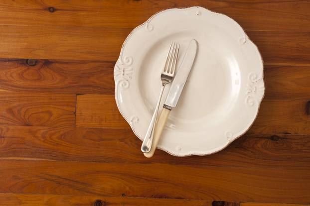 Dinner plate with cutlery