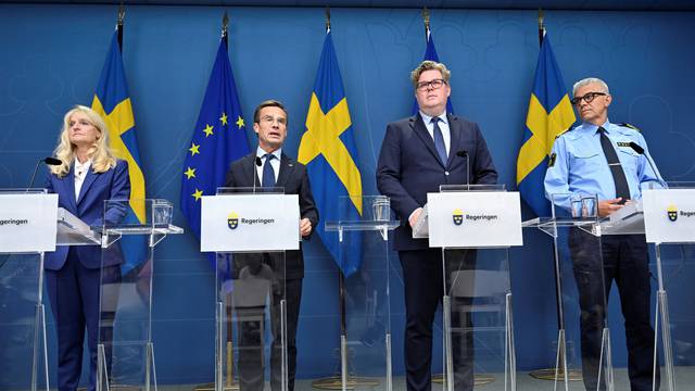 Press conference regarding Sweden's security situation, in Stockholm