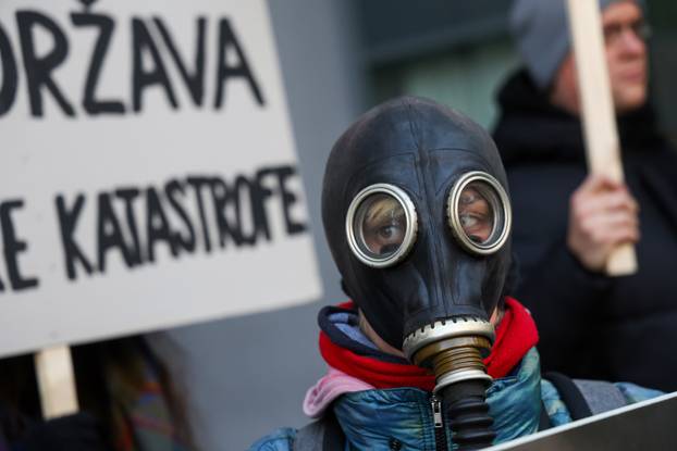 Prosvjed protiv mega klaonice peradi u Sisku ispred Ministarstva zaštite okoliša i zelene tranzicije 