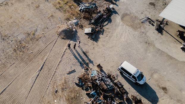 Mostar: Pogled iz zraka na tri hale tvrtke Interkomerc koje su izgorile u požaru