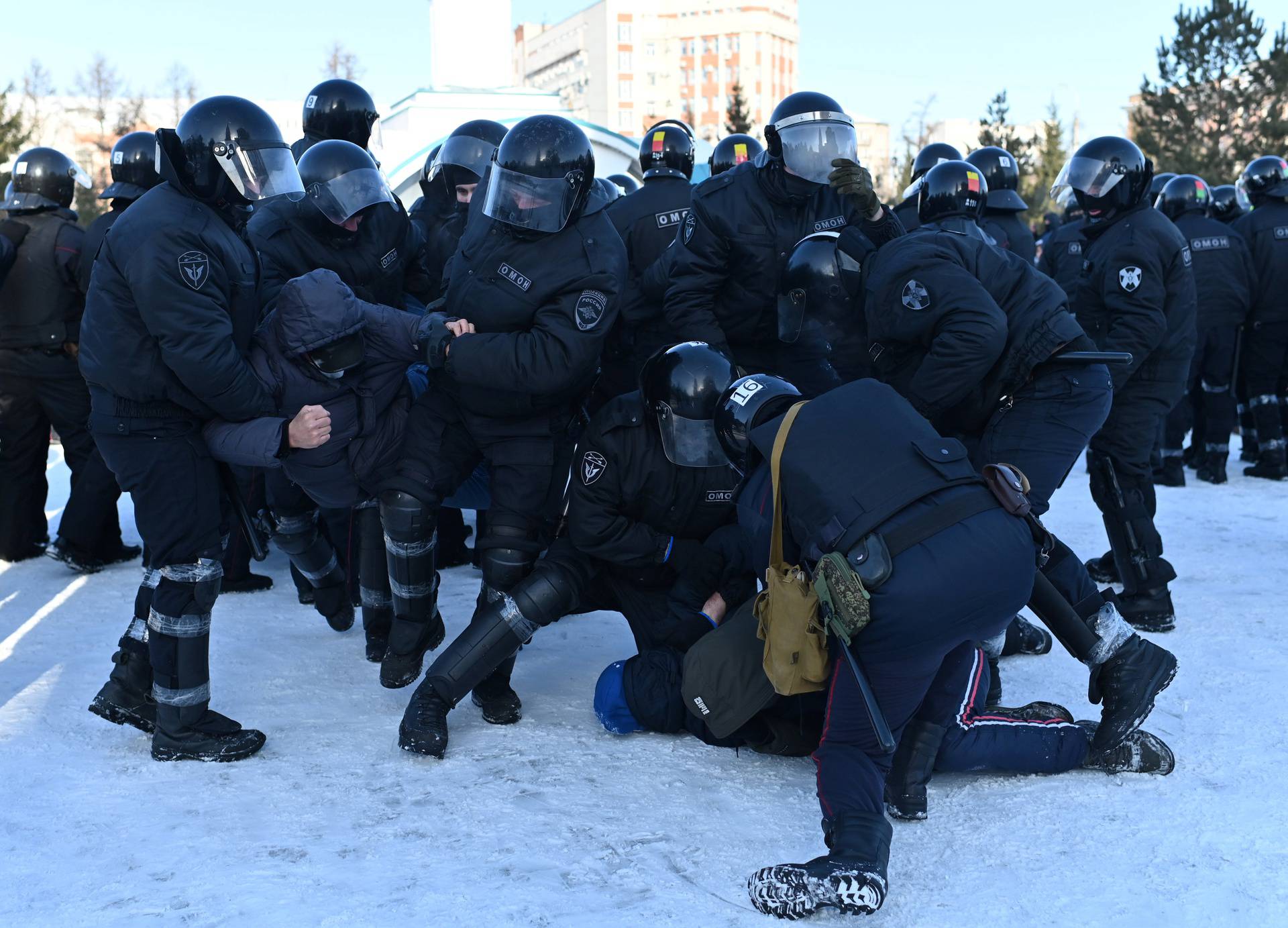 Rally in support of Alexei Navalny in Omsk