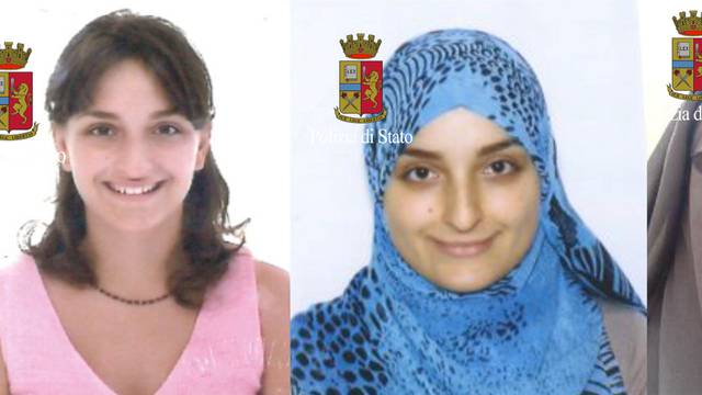Maria Giulia Sergio known by her alias Fatima Az-Zahra is seen in these undated photos released by Italian police
