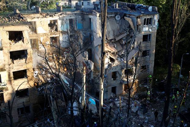 Aftermath of a Russian drone and missile attack in Kyiv