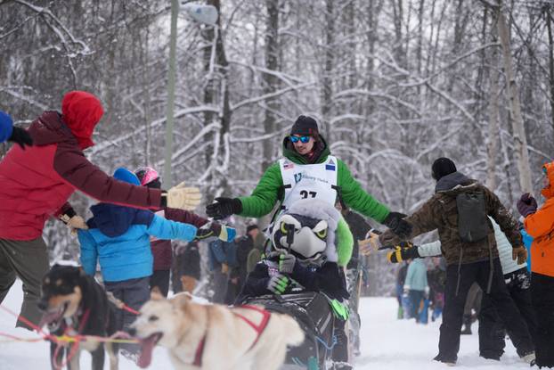Ceremonial start of the 54th Iditarod Trail Sled Dog Race in Anchorage