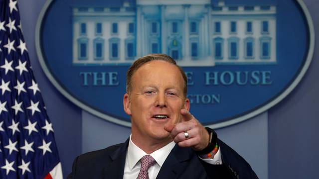 Sean Spicer holds a press briefing at the White House in Washington