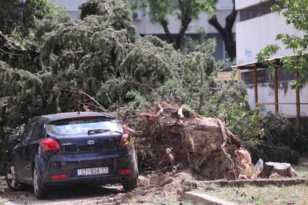 Velike štete u okolici Poljuda nakon oluje koja je poharala Split
