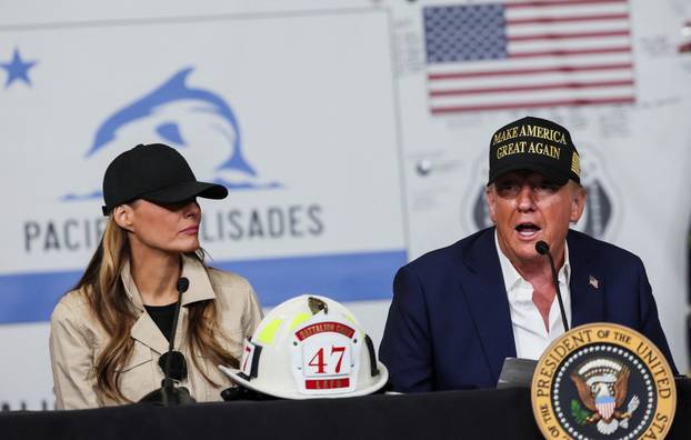U.S. President Trump visits Pacific Palisades