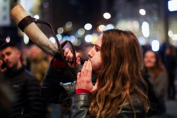 Anti-government protest following the Novi Sad railway station disaster, in Belgrade