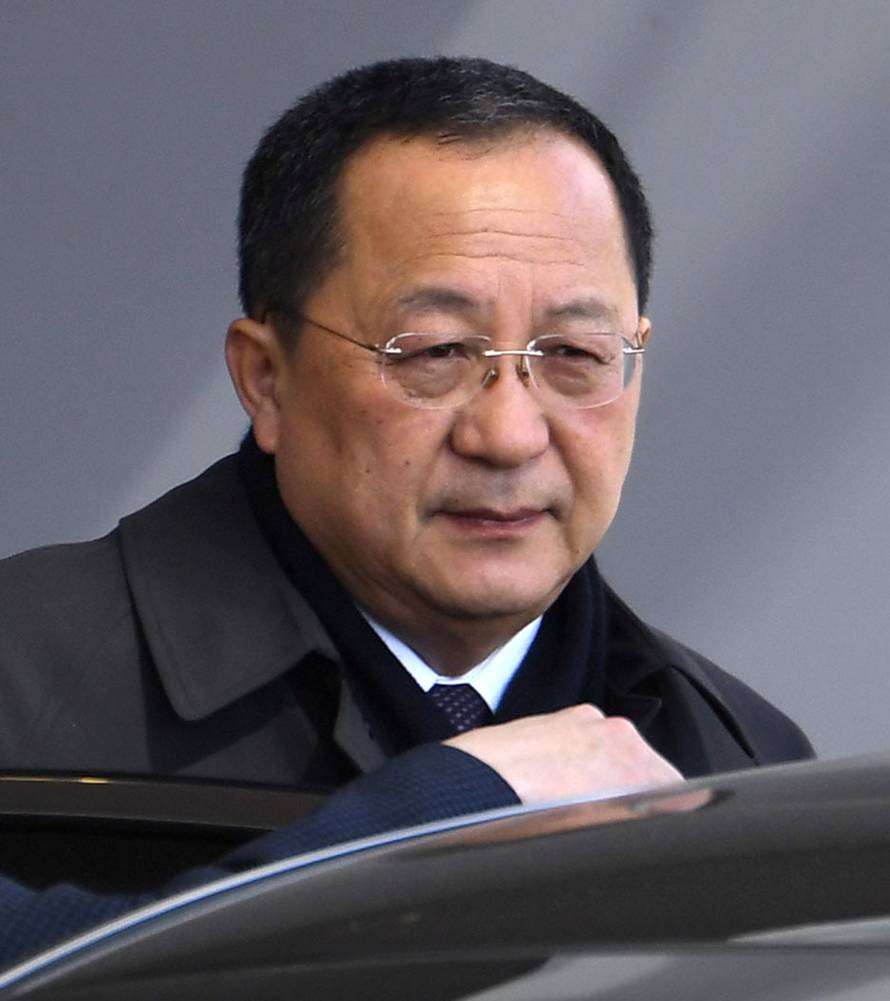 North Korean Foreign Minister Ri Yong Ho arrives at Beijing International Airport on his way to Sweden in Beijing
