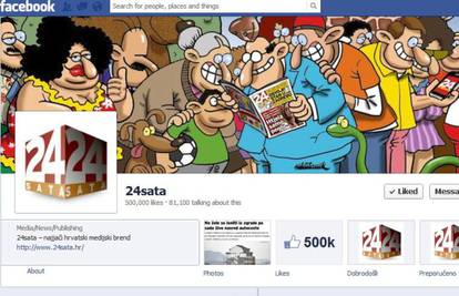 Facebook stranica 24sata ima više od pola milijuna fanova!