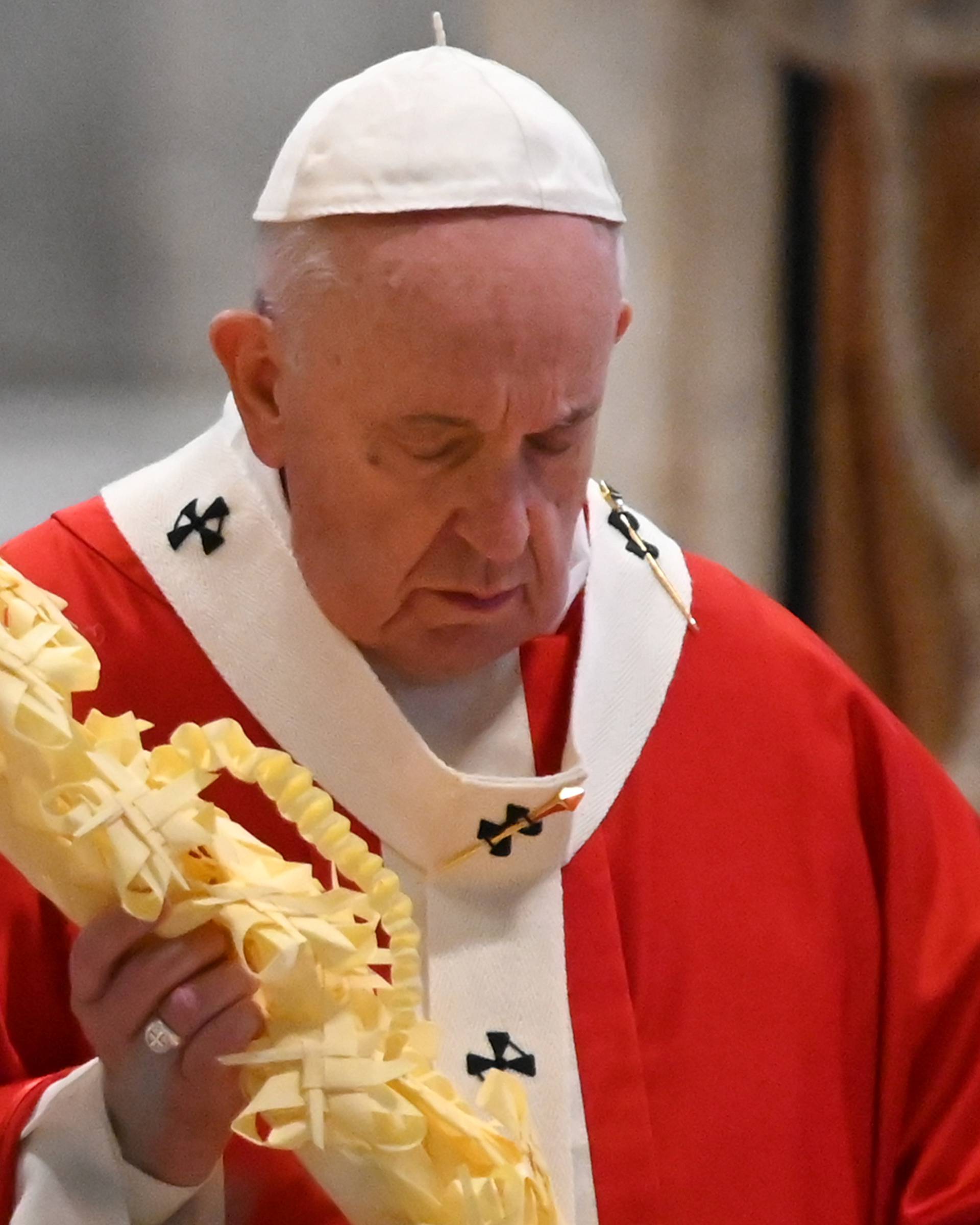 Palm Sunday mass in St. Peter's Basilica without public participation due to the spread of coronavirus disease (COVID-19), at the Vatican