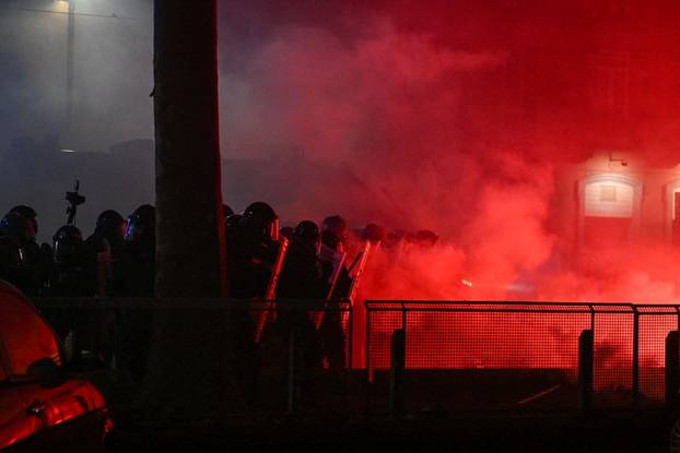 Protest in support of Askatasuna social centre in Turin, Italy