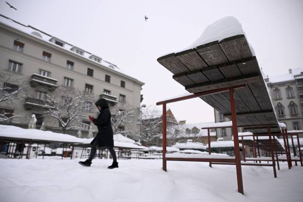 Zagreb: Britanski trg pod snijegom