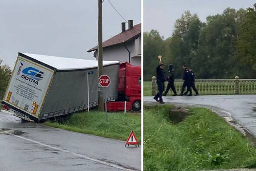 Kamion zapeo u kanalu: 'Bilo je čudno, vozač je smireno izašao van i pomagao policiji, dobro je'