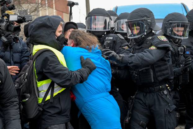 Protests against far-right Alternative for Germany (AfD) party, in Riesa