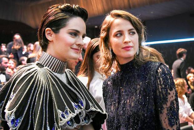 Actors Noemie Merlant and Adele Haenel arrive at the 45th Cesar Awards ceremony in Paris