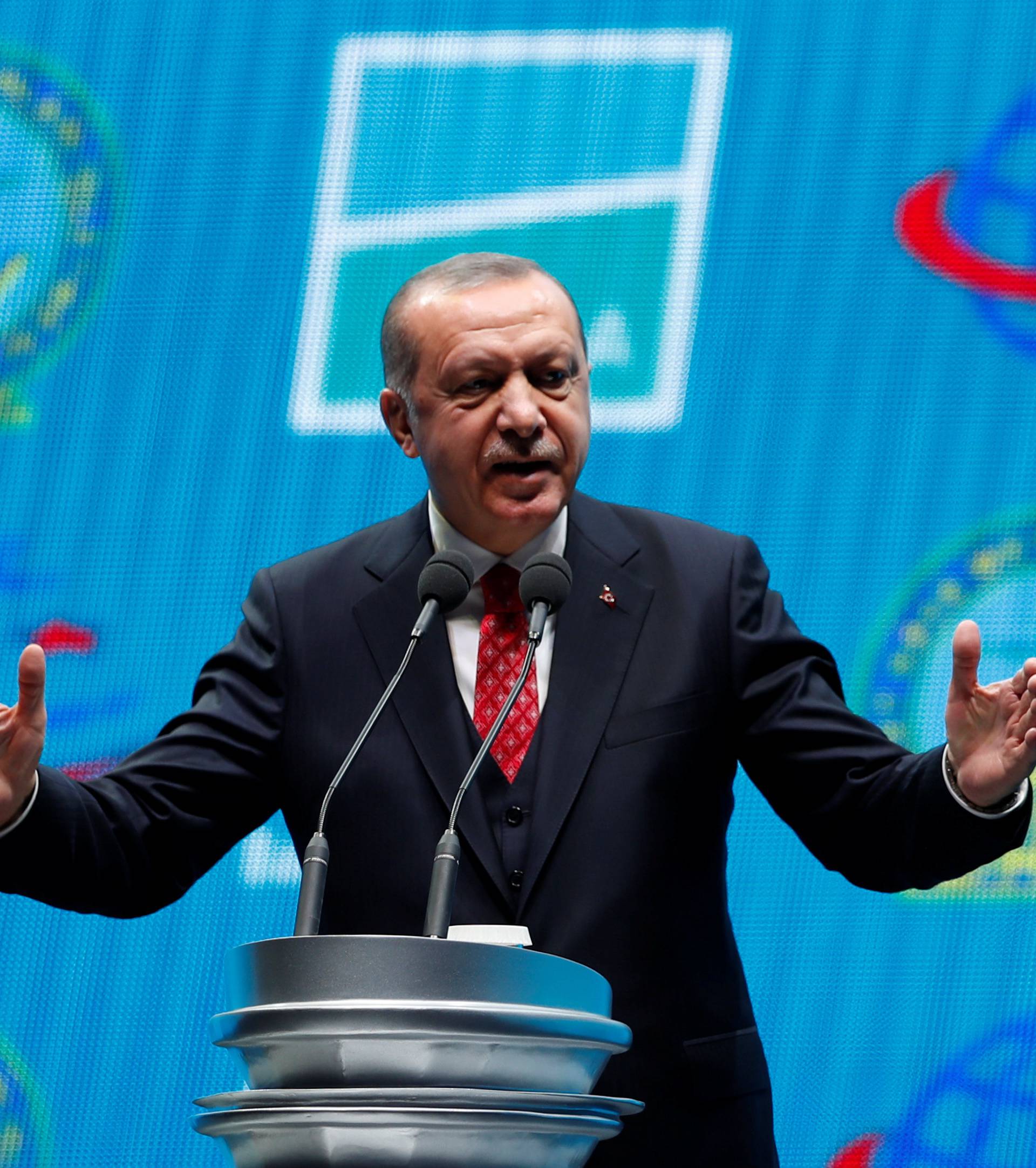 Turkey's President Tayyip Erdogan attends the official opening ceremony of Istanbul's new airport