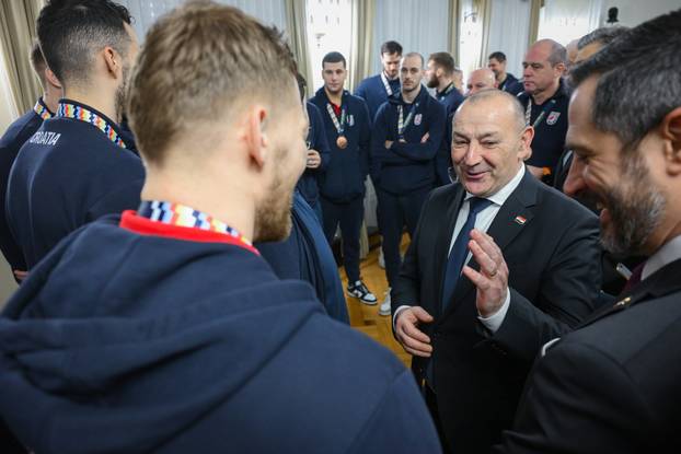 Zagreb: Prijem rukometaša u Banskim dvorima