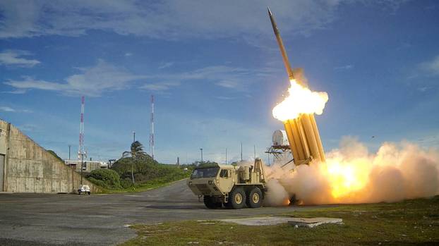 FILE PHOTO: A Terminal High Altitude Area Defense (THAAD) interceptor is launched during a successful intercept test