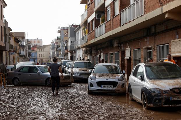 Valencia region hit by cold front causing floods, in Guadassuar